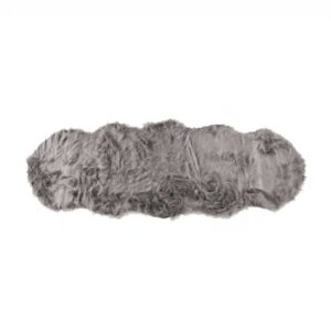 2' X 6' Gray Sheepskin Double - Area Rug