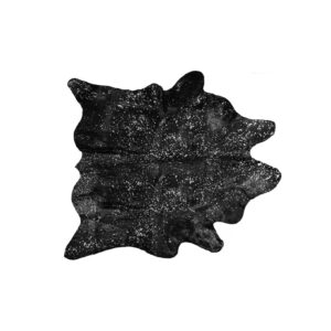 5' X 7' Black And Silver Cowhide Area Rug