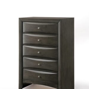 32" Gray Solid Wood