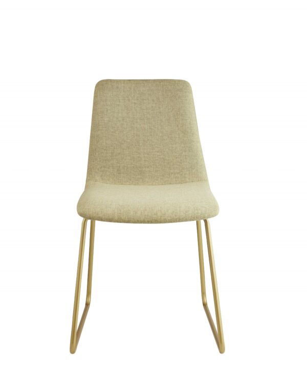17" Green and Gold Fabric Side Chair