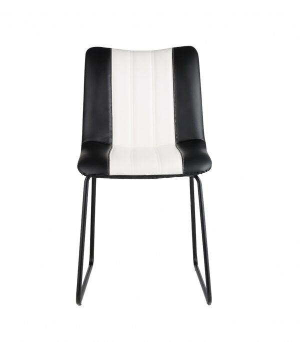 18" Black and White Faux Leather Side Chair