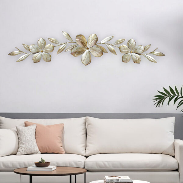 38" Champagne Flower Metal Wall Decor