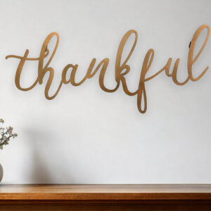Bronze Thankful Metal Script Wall Decor