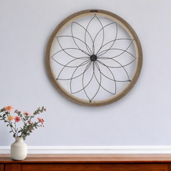 Distressed Chic Flower Metal And Wood Wall Decor