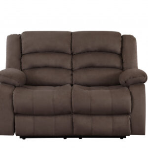 60" Brown Microfiber Manual Reclining Loveseat