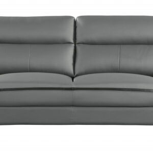 69" Gray And Silver Faux Leather Love Seat