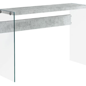 44" Gray And Clear Solid Console Table
