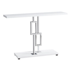 47" White Floor Shelf Console Table With Storage