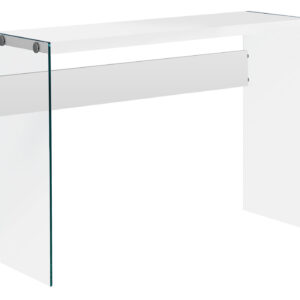44" White and Clear Solid Console Table