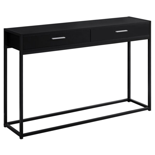 48" Black Frame Console Table And Drawers