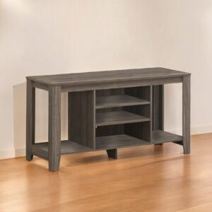 48" Taupe Wood Open Shelving TV Stand