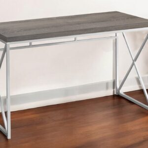24" Taupe and Silver Computer Desk