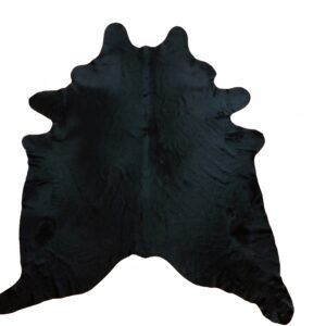 5' X 6' Black Cowhide Handmade Area Rug
