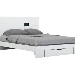 Four Piece White Solid Wood Bedroom Set With Mirror