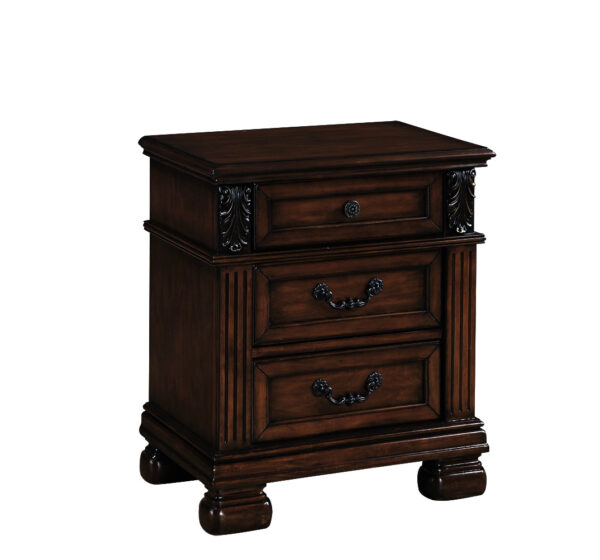 16" X 25" X 28" Dark Walnut Wood Nightstand