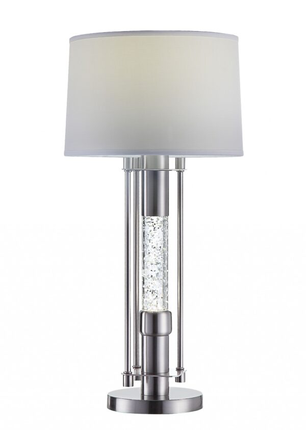 15" X 15" X 32" Brushed Nickel Metal Glass Led Shade Table Lamp - Image 2
