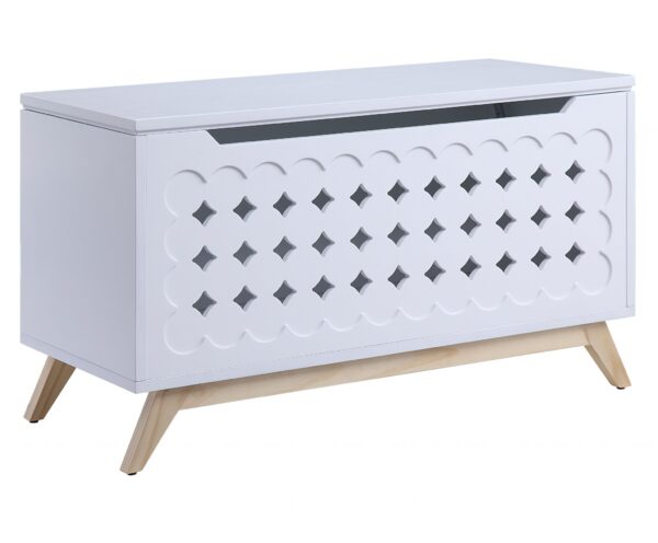 16" X 37" X 21" White Natural Wood Youth Chest
