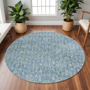 8' Round  Polyester Seafoam Heather Area Rug