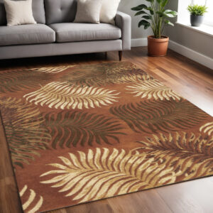 5' X 8'  Wool Rust Area Rug