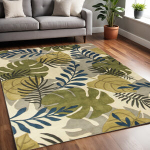 5' X 8'  Wool Ivory  Area Rug