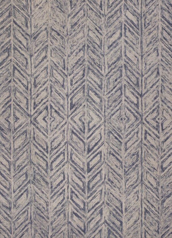 8' X 10' Blue Hand Tufted Herringbone Indoor Area Rug - Image 2