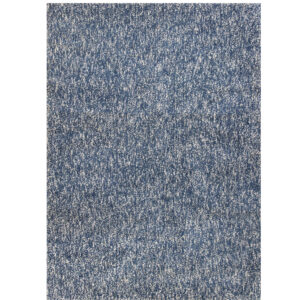 8' X 11'  'Indigo And Ivory Heather Shag Area Rug