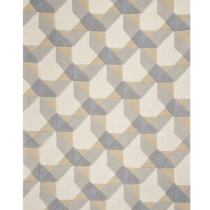 8' X 11' Gray And Ivory Wool Geometric Hand Tufted Area Rug