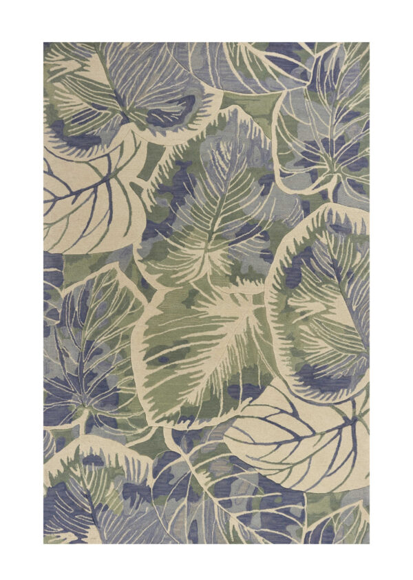 7' X 9'  Wool Blue Or  Green Area Rug