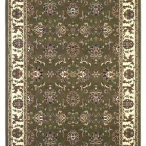 5' X 8' Green And Ivory Floral Area Rug