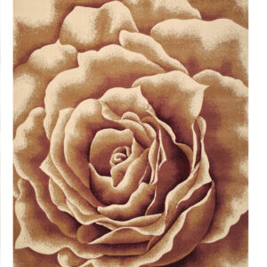 5' X 8' Ivory And Brown Floral Area Rug