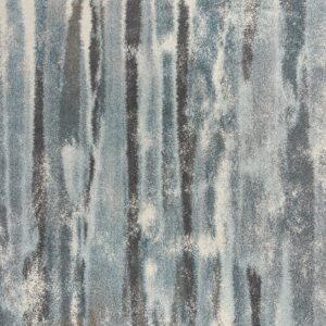 5' X 8' Teal Blue And White Abstract Area Rug