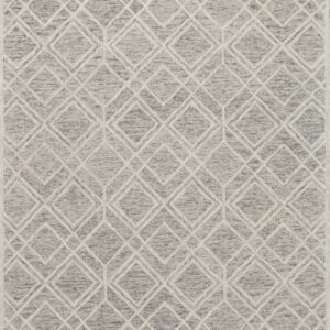 5' X 7' Sand And Light Gray Wool Geometric Hand Hooked Area Rug