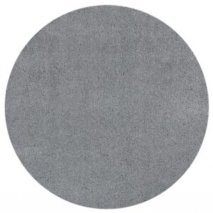 6' Grey Round Indoor Shag Rug