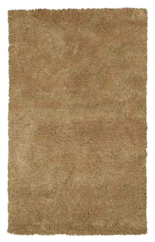 5' X 7' Gold Shag Hand Woven Area Rug - Image 2