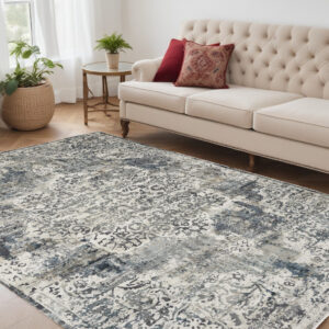 5' X 8' Ivory Medallion Area Rug