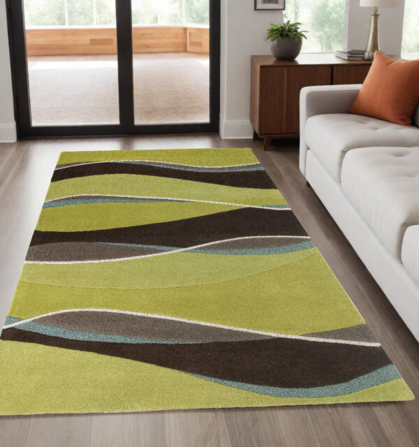 5' X 8'  Wool Lime Or  Mocha Area Rug