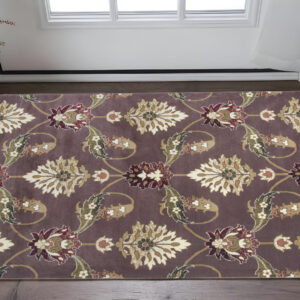2' X 3' Plum Machine Woven Floral Traditional Indoor Accent Rug