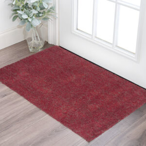 2' X 4' Red Shag Hand Woven Area Rug