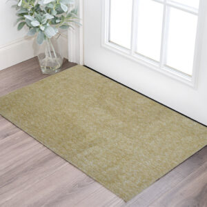 2' X 4' Yellow And Ivory Shag Hand Woven Area Rug