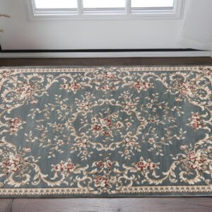 3' X 5' Slate Blue Floral Area Rug