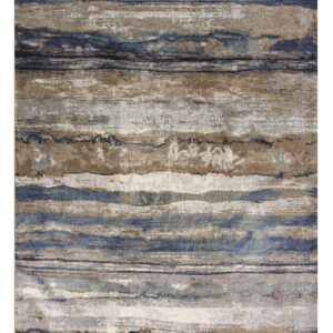 2' X 4' Ivory and Blue Area Rug