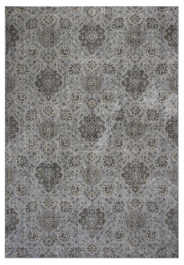 2' X 4' Silver Damask Area Rug - Image 2