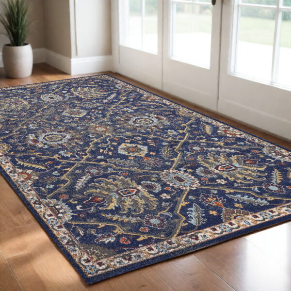 3' X 5' Royal Blue Geometric Area Rug