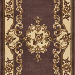 2' X 8' Plum Or Ivory Medallion Runner Rug