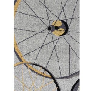 2' X 7' Grey Wheels Runner Rug