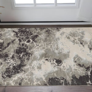 3' X 5' Silver Abstract Area Rug