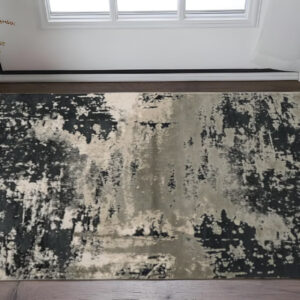 3' X 5' Black and Silver Abstract Area Rug