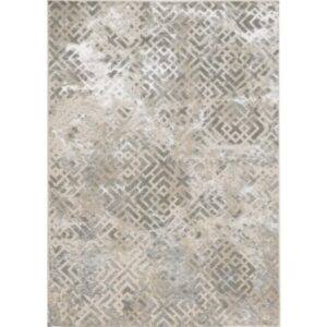 3' X 5' Sand Geometric Distressed Area Rug