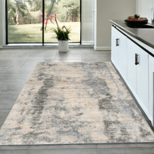 4' X 6' Ivory And Blue Area Rug