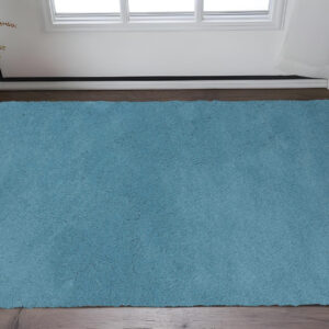 3' X 5' Blue Shag Hand Woven Area Rug